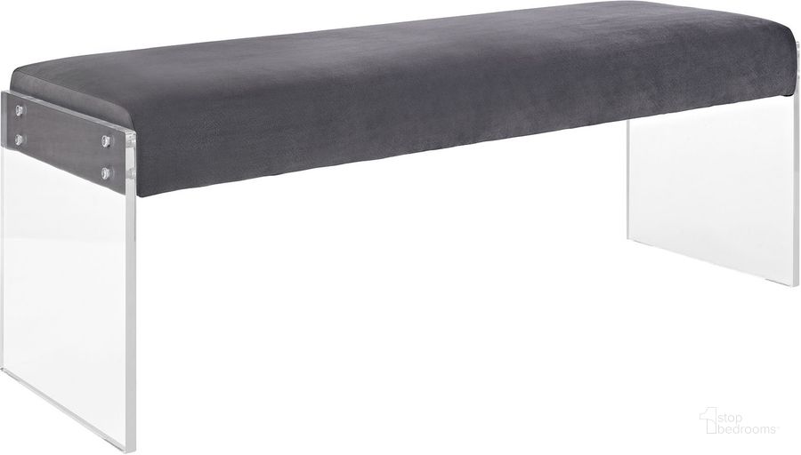 The appearance of Roam Gray Performance Velvet Bench designed by Modway in the modern / contemporary interior design. This gray piece of furniture  was selected by 1StopBedrooms from Roam Collection to add a touch of cosiness and style into your home. Sku: EEI-2461-GRY. Product Type: Bench. Material: Foam. Image1