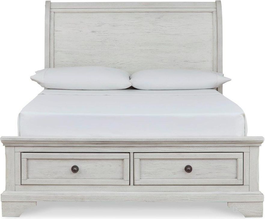 Robbinsdale Antique White Full Sleigh Storage Bed by Ashley Furniture ...