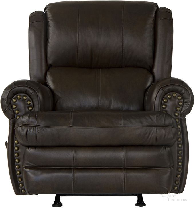 The appearance of Roberto Italian Leather Match Rocker Recliner In Cocoa designed by Jackson in the traditional interior design. This cocoa piece of furniture  was selected by 1StopBedrooms from Roberto Collection to add a touch of cosiness and style into your home. Sku: 524111126809306809. Material: Leather. Product Type: Rocker Recliner. Image1