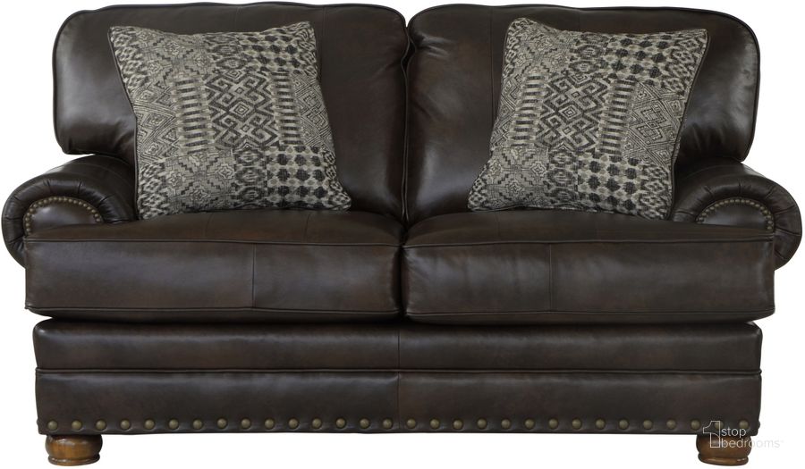 The appearance of Roberto Top Grain Italian Leather Match Loveseat In Cocoa designed by Jackson in the traditional interior design. This cocoa piece of furniture  was selected by 1StopBedrooms from Roberto Collection to add a touch of cosiness and style into your home. Sku: 524102126809306809. Material: Leather. Product Type: Loveseat. Image1
