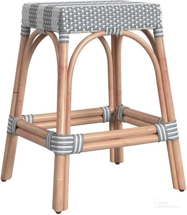 The appearance of Robias 24.5 Inch Grey Rectangular Rattan Counter Stool designed by Butler Specialty Company in the transitional interior design. This grey piece of furniture  was selected by 1StopBedrooms from Robias Collection to add a touch of cosiness and style into your home. Sku: 5513144. Material: Rattan. Product Type: Barstool. Image1
