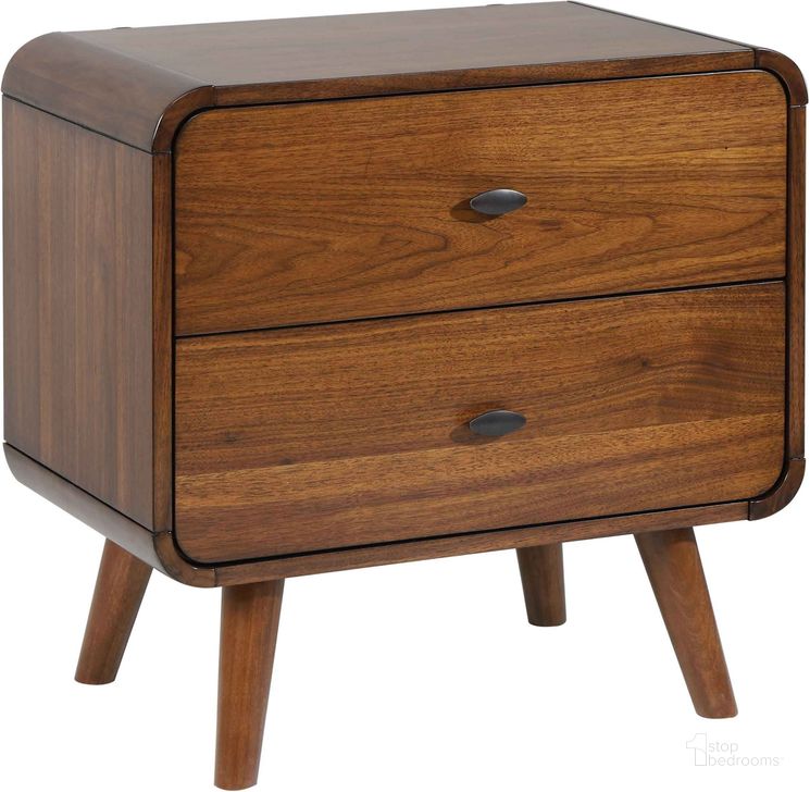 The appearance of Robyn Dark Walnut Nightstand designed by Coaster in the transitional interior design. This brown piece of furniture  was selected by 1StopBedrooms from Robyn Collection to add a touch of cosiness and style into your home. Sku: 205132. Material: Wood. Product Type: Nightstand. Image1
