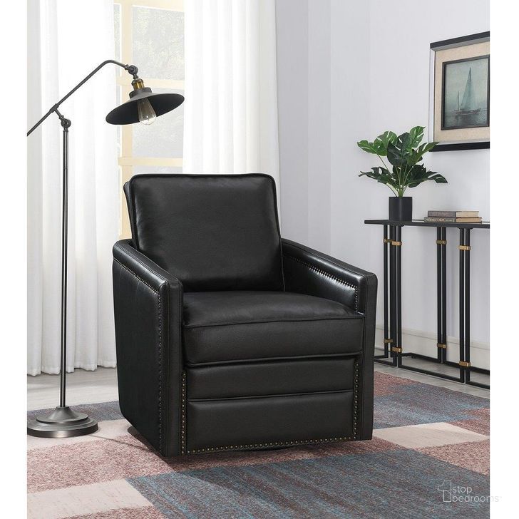 The appearance of Rocha Swivel Chair With Glider In Black Leather Aire designed by ACME in the industrial interior design. This black piece of furniture  was selected by 1StopBedrooms from Rocha Collection to add a touch of cosiness and style into your home. Sku: AC01885. Product Type: Swivel Chair.