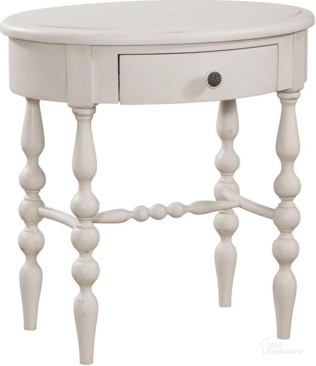 The appearance of Rodanthe Dove White Night Table designed by American Woodcrafters in the transitional interior design. This white piece of furniture  was selected by 1StopBedrooms from Rodanthe Collection to add a touch of cosiness and style into your home. Sku: 3910-410. Product Type: Nightstand. Material: MDF. Image1