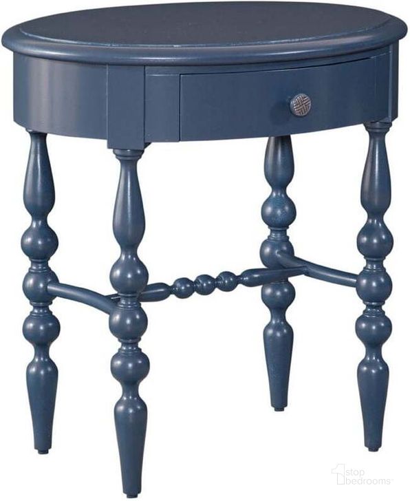 The appearance of Rodanthe Shipyard Blue Accent Table designed by American Woodcrafters in the transitional interior design. This blue piece of furniture  was selected by 1StopBedrooms from Rodanthe Collection to add a touch of cosiness and style into your home. Sku: 3950-410. Material: Wood. Product Type: Accent Table.