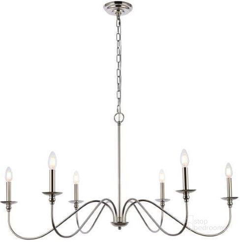The appearance of Rohan 42 Inch Chandelier In Polished Nickel designed by Elegant Lighting in the transitional interior design. This polished nickel piece of furniture  was selected by 1StopBedrooms from Rohan Collection to add a touch of cosiness and style into your home. Sku: LD5056D42PN. Product Type: Chandelier. Material: Iron. Image1