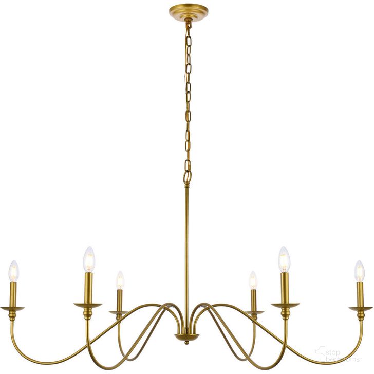 The appearance of Rohan 48 Inch Chandelier In Brass designed by Elegant Lighting in the transitional interior design. This brass piece of furniture  was selected by 1StopBedrooms from Rohan Collection to add a touch of cosiness and style into your home. Sku: LD5056D48BR. Product Type: Chandelier. Material: Iron. Image1
