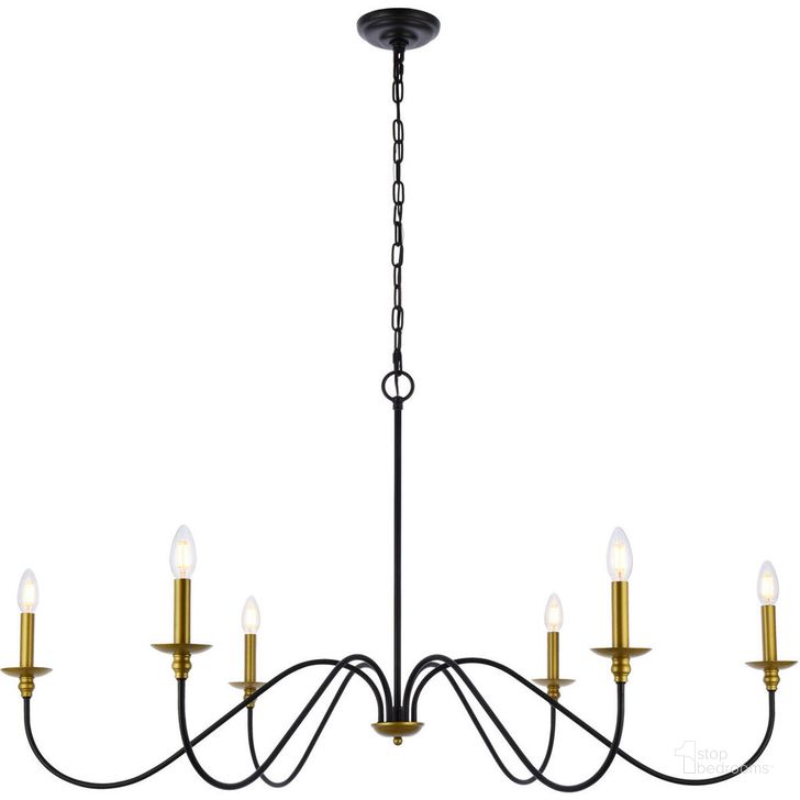 The appearance of Rohan 48 Inch Chandelier In Matte Black And Brass designed by Elegant Lighting in the transitional interior design. This brass and black piece of furniture  was selected by 1StopBedrooms from Rohan Collection to add a touch of cosiness and style into your home. Sku: LD5056D48BRB. Product Type: Chandelier. Material: Iron. Image1