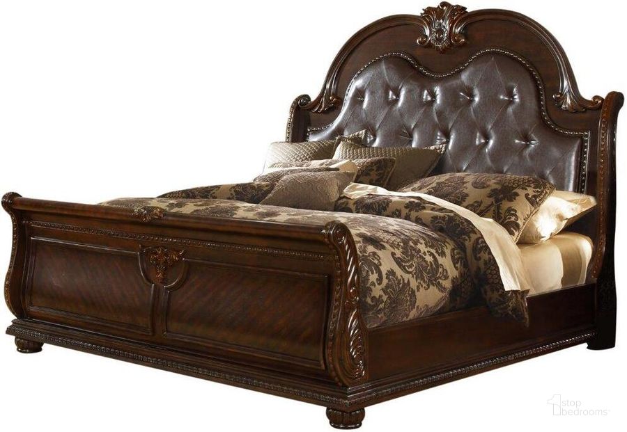 The appearance of Roma Queen Size Traditional Upholstered Bed Made With Wood In Dark Walnut designed by Galaxy Home Furnishings in the traditional interior design. This walnut piece of furniture  was selected by 1StopBedrooms from Roma Collection to add a touch of cosiness and style into your home. Sku: 808857870209. Bed Type: Panel Bed. Material: Wood. Product Type: Panel Bed. Bed Size: Queen. Image1
