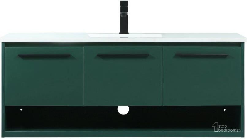 The appearance of Roman 48 Inch Single Bathroom Vanity In Green designed by Elegant Lighting in the transitional interior design. This green piece of furniture  was selected by 1StopBedrooms from Roman Collection to add a touch of cosiness and style into your home. Sku: VF43548MGN. Material: MDF. Product Type: Bathroom Vanity. Image1