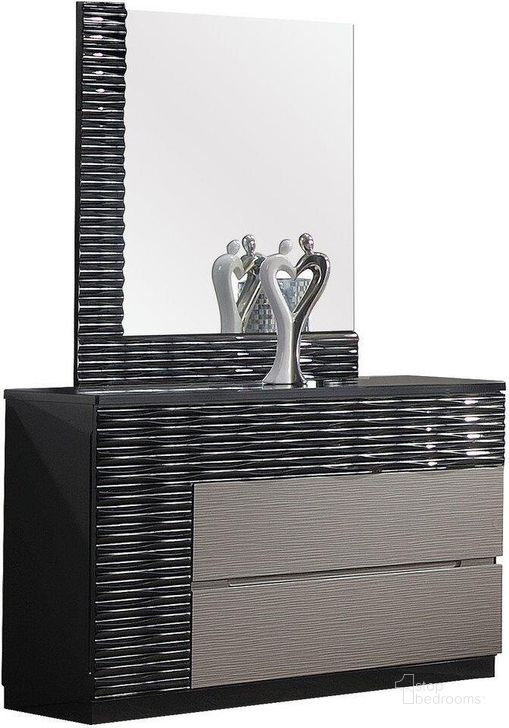 The appearance of Romania 2 Pc Poplar Wood Dresser And Mirror Set In Black And Zebra Gray designed by Best Master Furniture in the modern / contemporary interior design. This black piece of furniture  was selected by 1StopBedrooms from Romania Collection to add a touch of cosiness and style into your home. Sku: ROMABDM. Material: Wood. Product Type: Dresser and Mirror. Image1