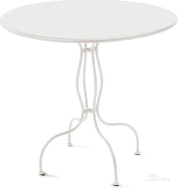 The appearance of Rondo Round Dining Table In White designed by Bellini Modern Living in the modern / contemporary interior design. This white piece of furniture  was selected by 1StopBedrooms from Rondo Collection to add a touch of cosiness and style into your home. Sku: Rondo DT WHT. Table Base Style: Pedestal. Table Top Shape: Round. Material: Metal. Product Type: Dining Table. Size: 31.