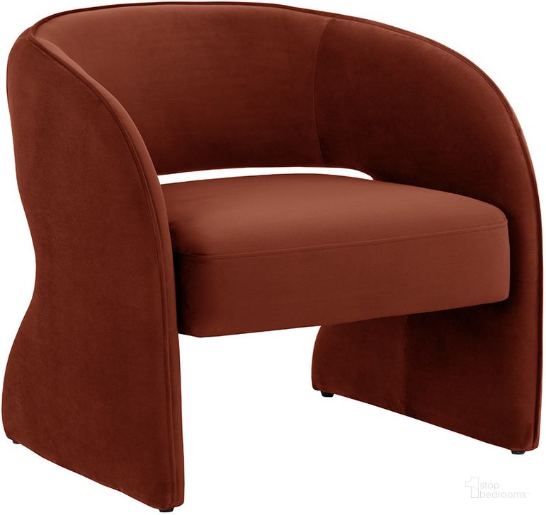 The appearance of Rosalia Lounge Chair In Meg Rust designed by Sunpan in the modern / contemporary interior design. This rust piece of furniture  was selected by 1StopBedrooms from Rosalia Collection to add a touch of cosiness and style into your home. Sku: 109583. Material: Fabric. Product Type: Lounge Chair. Image1