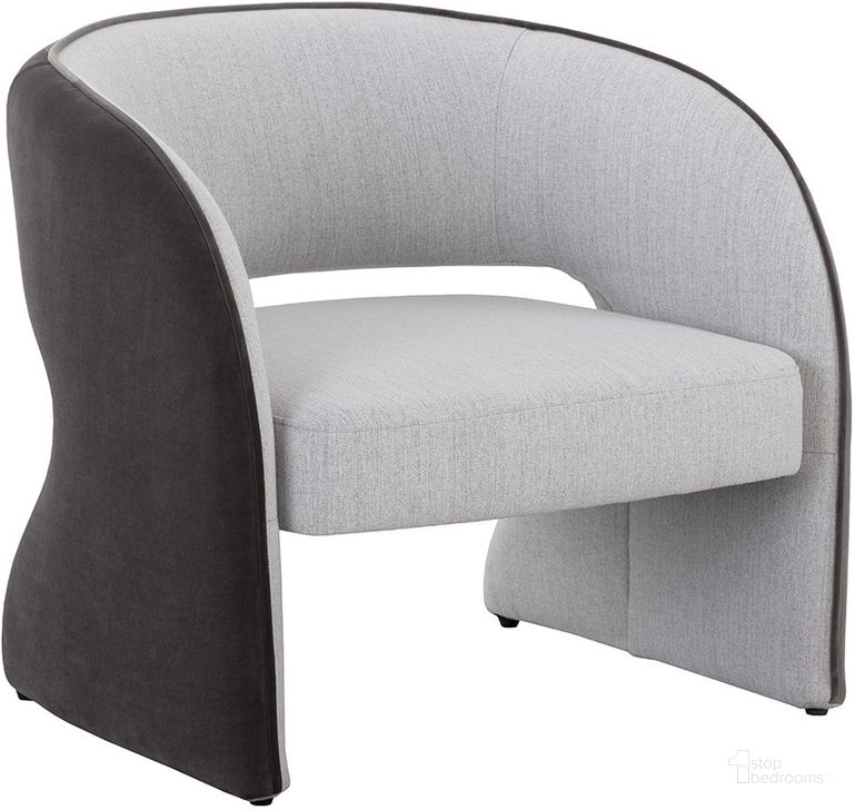 The appearance of Rosalia Lounge Chair In Mina Light Grey And Meg Ash designed by Sunpan in the modern / contemporary interior design. This light grey piece of furniture  was selected by 1StopBedrooms from Rosalia Collection to add a touch of cosiness and style into your home. Sku: 109584. Material: Fabric. Product Type: Lounge Chair. Image1