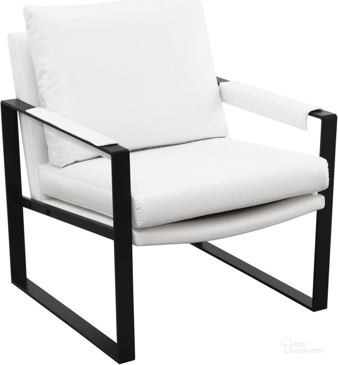 The appearance of Rosalind Upholstered Track Arms Accent Chair In White and Gummetal designed by Coaster in the modern / contemporary interior design. This white/gummetal piece of furniture  was selected by 1StopBedrooms from Rosalind Collection to add a touch of cosiness and style into your home. Sku: 903022. Material: Upholstered. Product Type: Accent Chair. Image1