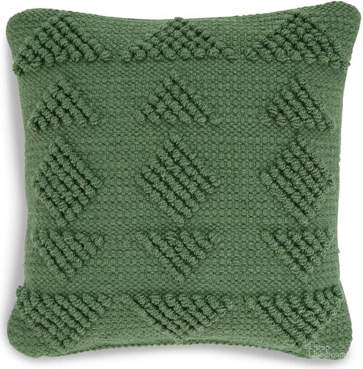 The appearance of Roseborough Green Pillow designed by Off 5th Home in the transitional interior design. This green piece of furniture  was selected by 1StopBedrooms from Roseborough Collection to add a touch of cosiness and style into your home. Sku: A1001013P. Product Type: Pillow. Image1