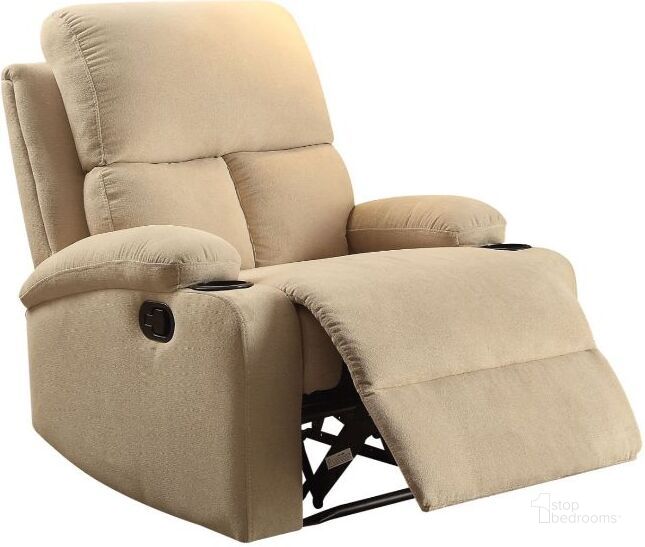 The appearance of Rosia Beige Linen Recliner designed by ACME in the modern / contemporary interior design. This cream piece of furniture  was selected by 1StopBedrooms from Rosia Collection to add a touch of cosiness and style into your home. Sku: 59551. Material: Fabric. Product Type: Recliner. Image1