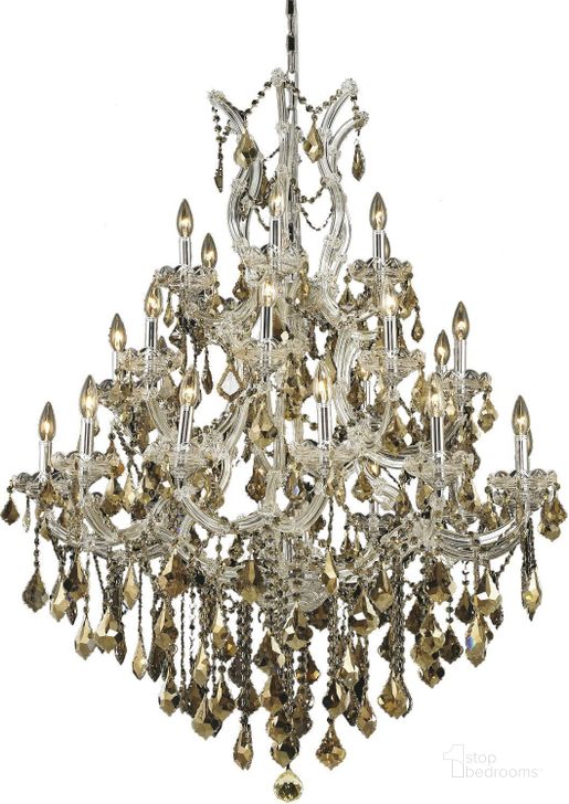 The appearance of Rossevo Chrome Chandelier Lighting 0qd2364950 designed by Sterling Designs in the glam interior design. This gold piece of furniture  was selected by 1StopBedrooms from Rossevo Collection to add a touch of cosiness and style into your home. Sku: 2800D38C-GT/RC. Material: Glass. Product Type: Chandelier.