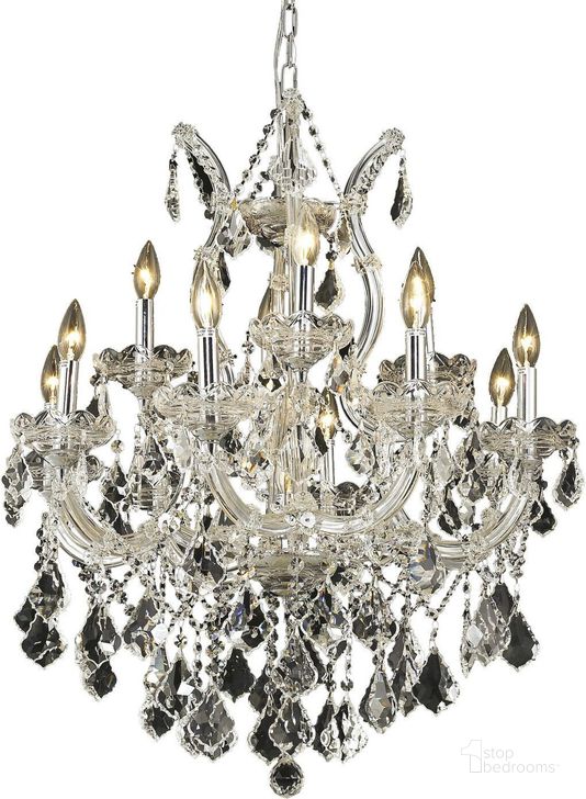 The appearance of Rossevo Chrome Chandelier Lighting 0qd2364976 designed by Sterling Designs in the glam interior design. This chrome piece of furniture  was selected by 1StopBedrooms from Rossevo Collection to add a touch of cosiness and style into your home. Sku: 2800D27C/RC. Material: Glass. Product Type: Chandelier.