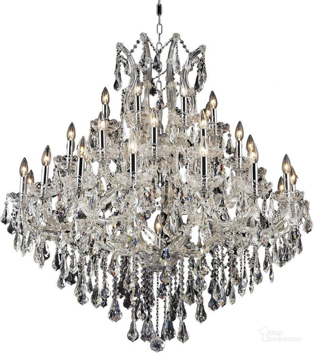 The appearance of Rossevo Chrome Chandelier Lighting 0qd2365192 designed by Sterling Designs in the glam interior design. This chrome piece of furniture  was selected by 1StopBedrooms from Rossevo Collection to add a touch of cosiness and style into your home. Sku: 2801G44C/RC. Material: Glass. Product Type: Chandelier.