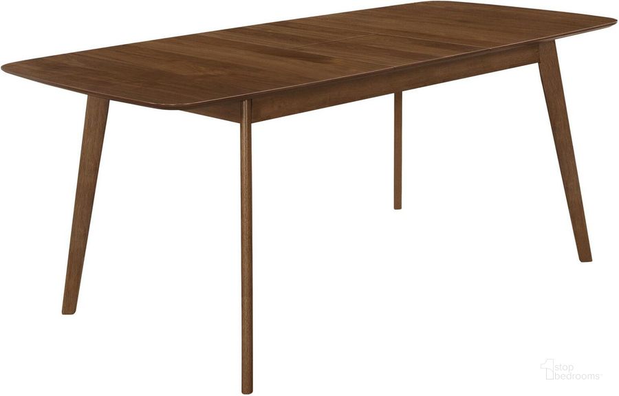 The appearance of Rossley Brown Dining Table 0qd2281780 designed by Atelier Home in the modern / contemporary interior design. This brown piece of furniture  was selected by 1StopBedrooms from Rossley Collection to add a touch of cosiness and style into your home. Sku: 106591. Table Base Style: Legs. Material: Wood. Product Type: Dining Table. Table Top Shape: Rectangular. Size: 63". Image1
