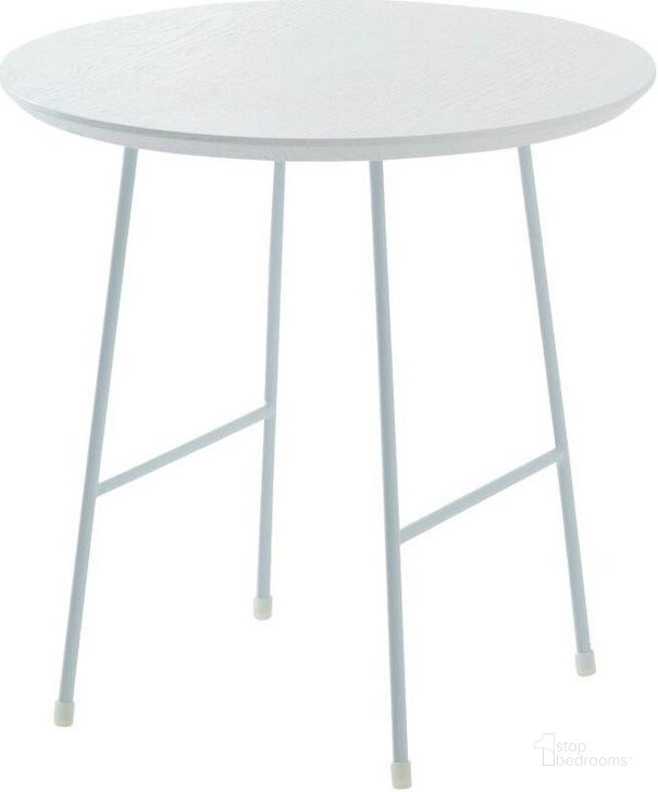 The appearance of Rossmore White Base Side Table With White Top designed by LeisureMod in the modern / contemporary interior design. This white piece of furniture  was selected by 1StopBedrooms from Rossmore Collection to add a touch of cosiness and style into your home. Sku: RSW-19W. Product Type: Side Table. Material: MDF. Image1