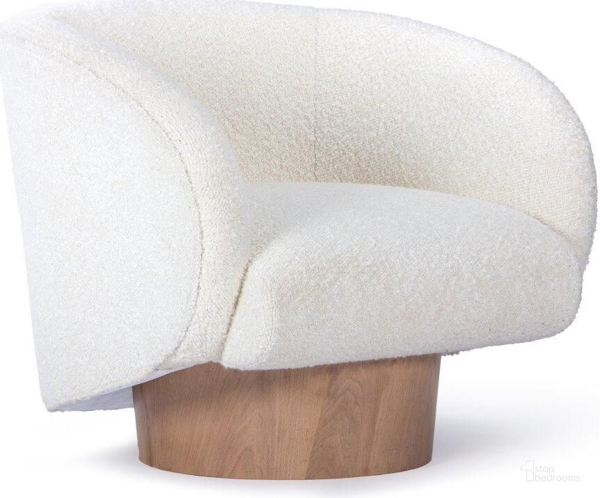 The appearance of Rotunda Chair In White Boucle designed by Union Home Furniture in the modern / contemporary interior design. This white piece of furniture  was selected by 1StopBedrooms from Rotunda Collection to add a touch of cosiness and style into your home. Sku: LVR00748. Material: Wood. Product Type: Chair. Image1
