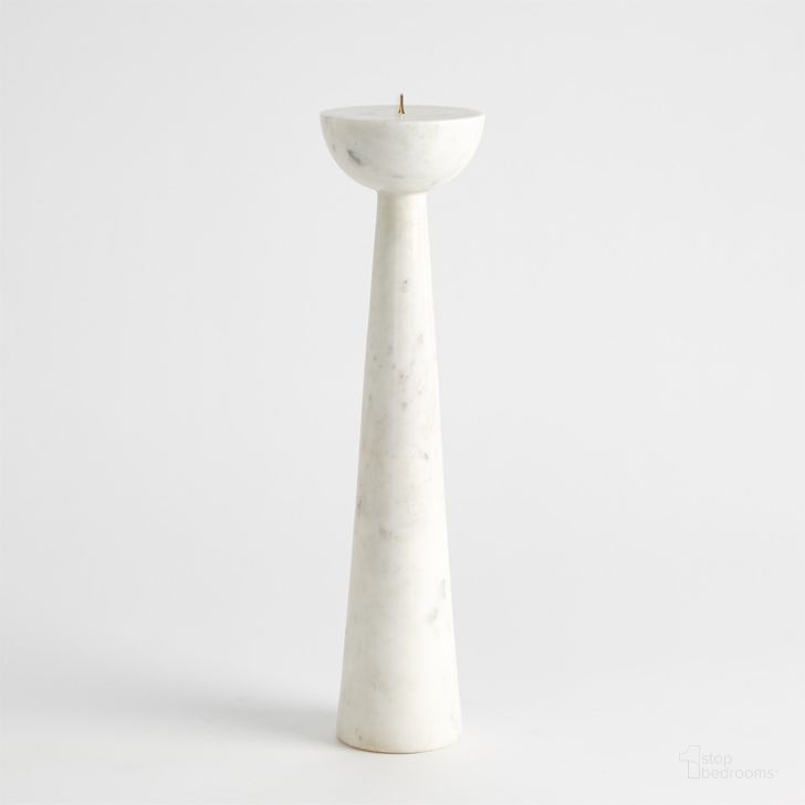 The appearance of Round Top Large Candle Stand In White designed by Global Views in the modern / contemporary interior design. This white piece of furniture  was selected by 1StopBedrooms from Round Collection to add a touch of cosiness and style into your home. Sku: 7.91487. Material: Marble. Product Type: Candle Holder. Image1