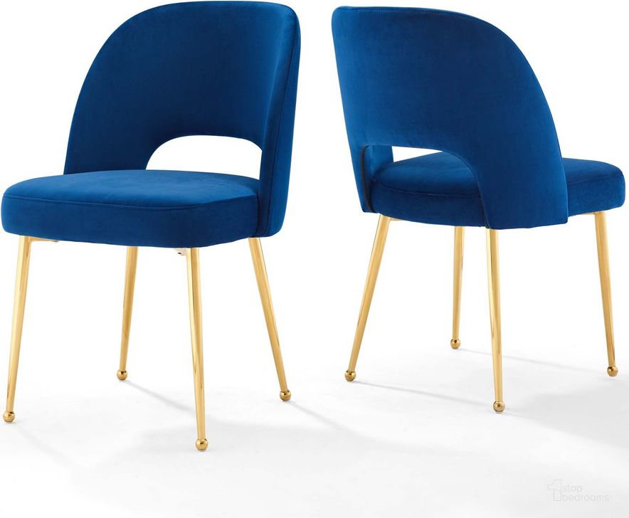 The appearance of Rouse Navy Dining Room Side Chair Set of 2 designed by Modway in the modern / contemporary interior design. This navy piece of furniture  was selected by 1StopBedrooms from Rouse Collection to add a touch of cosiness and style into your home. Sku: EEI-4162-NAV. Material: Wood. Product Type: Side Chair. Image1