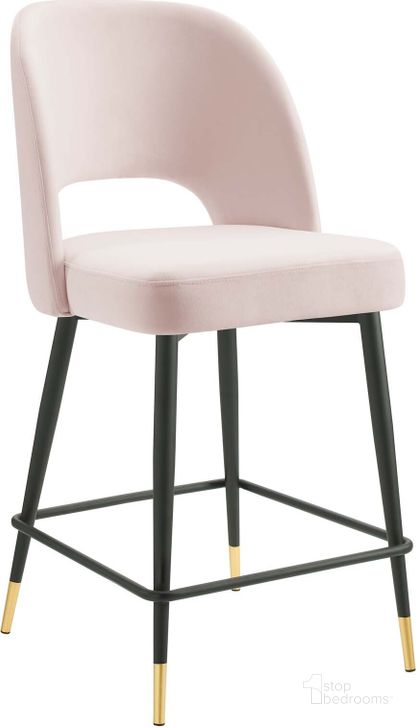 The appearance of Rouse Performance Velvet Counter Stool In Pink designed by Modway in the modern / contemporary interior design. This pink piece of furniture  was selected by 1StopBedrooms from Rouse Collection to add a touch of cosiness and style into your home. Sku: EEI-4643-PNK. Material: Polyester. Product Type: Barstool. Image1