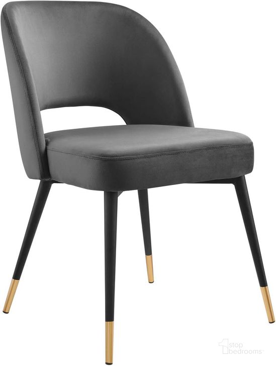 The appearance of Rouse Performance Velvet Dining Side Chair EEI-4212-CHA designed by Modway in the modern / contemporary interior design. This charcoal piece of furniture  was selected by 1StopBedrooms from Rouse Collection to add a touch of cosiness and style into your home. Sku: EEI-4212-CHA. Material: Wood. Product Type: Side Chair. Image1