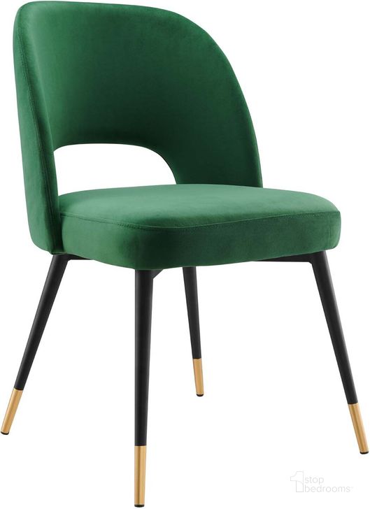 The appearance of Rouse Performance Velvet Dining Side Chair EEI-4212-EME designed by Modway in the modern / contemporary interior design. This emerald piece of furniture  was selected by 1StopBedrooms from Rouse Collection to add a touch of cosiness and style into your home. Sku: EEI-4212-EME. Material: Wood. Product Type: Side Chair. Image1