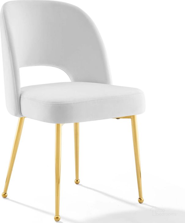 The appearance of Rouse White Dining Room Side Chair designed by Modway in the modern / contemporary interior design. This white piece of furniture  was selected by 1StopBedrooms from Rouse Collection to add a touch of cosiness and style into your home. Sku: EEI-3836-WHI. Material: Wood. Product Type: Side Chair. Image1