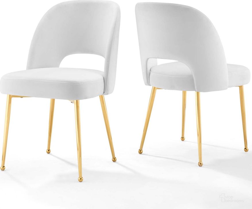 The appearance of Rouse White Dining Room Side Chair Set of 2 designed by Modway in the modern / contemporary interior design. This white piece of furniture  was selected by 1StopBedrooms from Rouse Collection to add a touch of cosiness and style into your home. Sku: EEI-4162-WHI. Material: Wood. Product Type: Side Chair. Image1