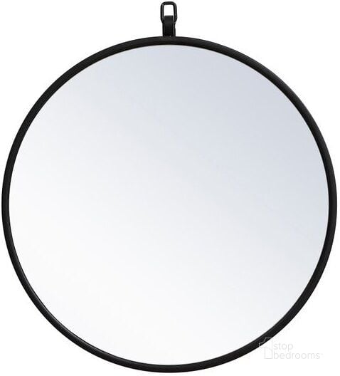 The appearance of Rowan Black Round Mirror MR4718BK designed by Elegant Lighting in the transitional interior design. This black piece of furniture  was selected by 1StopBedrooms from Rowan Collection to add a touch of cosiness and style into your home. Sku: MR4718BK. Material: Metal. Product Type: Mirror. Image1