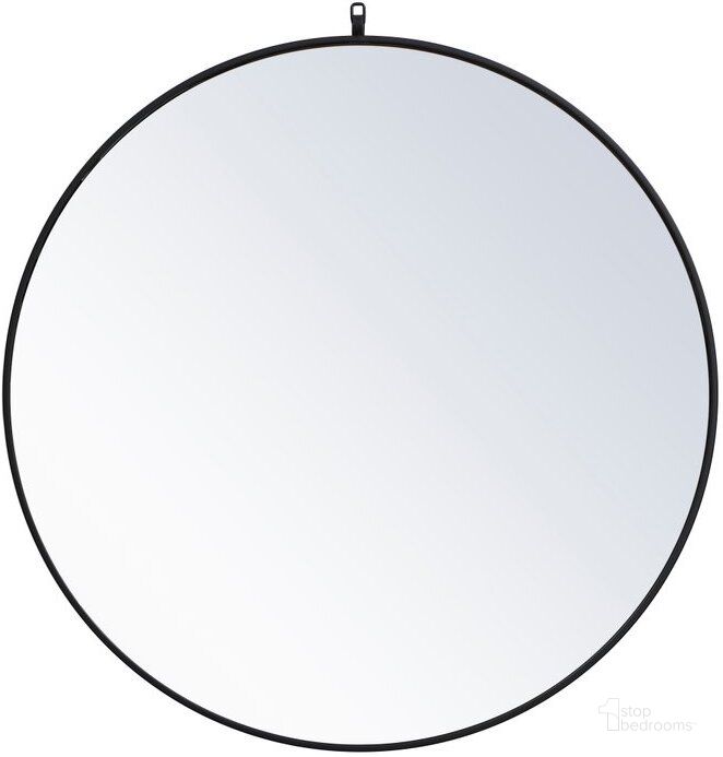 The appearance of Rowan Black Round Mirror MR4739BK designed by Elegant Lighting in the transitional interior design. This black piece of furniture  was selected by 1StopBedrooms from Rowan Collection to add a touch of cosiness and style into your home. Sku: MR4739BK. Material: Metal. Product Type: Mirror. Image1