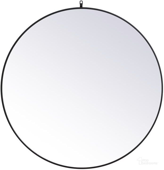 The appearance of Rowan Black Round Mirror MR4745BK designed by Elegant Lighting in the transitional interior design. This black piece of furniture  was selected by 1StopBedrooms from Rowan Collection to add a touch of cosiness and style into your home. Sku: MR4745BK. Material: Metal. Product Type: Mirror. Image1
