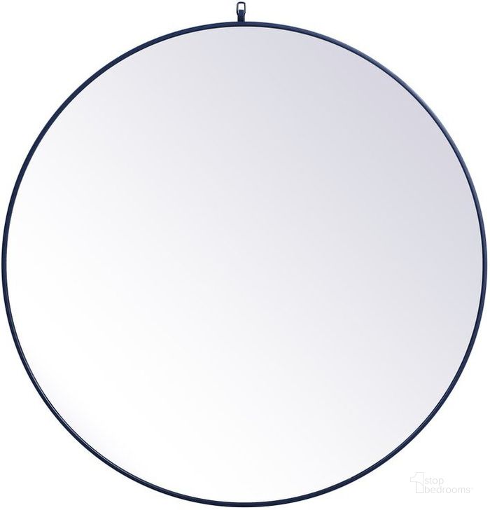 The appearance of Rowan Blue Round Mirror MR4745BL designed by Elegant Lighting in the transitional interior design. This blue piece of furniture  was selected by 1StopBedrooms from Rowan Collection to add a touch of cosiness and style into your home. Sku: MR4745BL. Material: Metal. Product Type: Mirror. Image1
