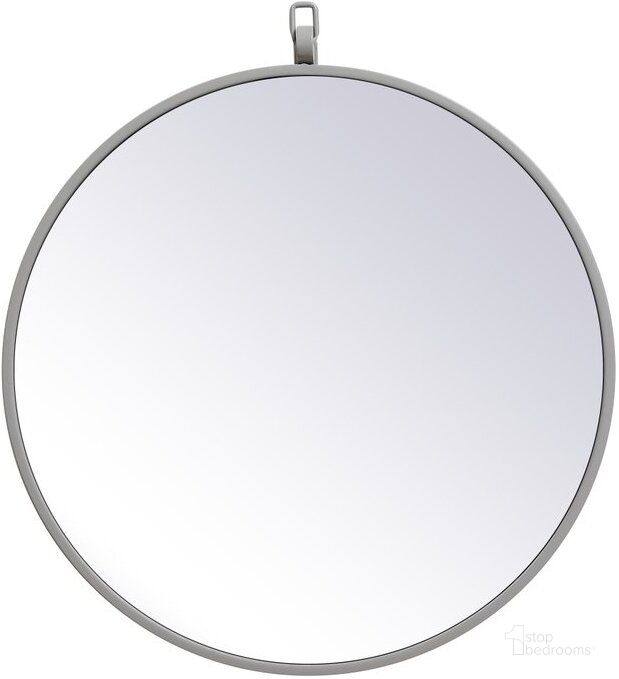 The appearance of Rowan Grey Round Mirror MR4718GR designed by Elegant Lighting in the transitional interior design. This grey piece of furniture  was selected by 1StopBedrooms from Rowan Collection to add a touch of cosiness and style into your home. Sku: MR4718GR. Material: Metal. Product Type: Mirror. Image1