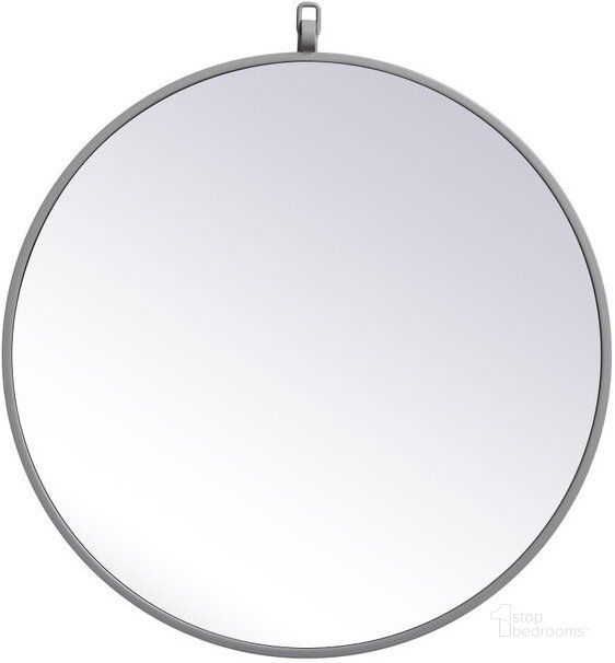The appearance of Rowan Grey Round Mirror MR4721GR designed by Elegant Lighting in the transitional interior design. This grey piece of furniture  was selected by 1StopBedrooms from Rowan Collection to add a touch of cosiness and style into your home. Sku: MR4721GR. Material: Metal. Product Type: Mirror. Image1