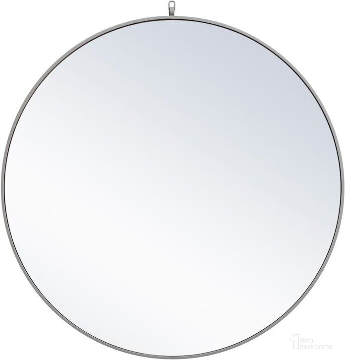 The appearance of Rowan Grey Round Mirror With Decorative Hook MR4064GR designed by Elegant Lighting in the transitional interior design. This grey piece of furniture  was selected by 1StopBedrooms from Rowan Collection to add a touch of cosiness and style into your home. Sku: MR4064GR. Material: Metal. Product Type: Mirror. Image1
