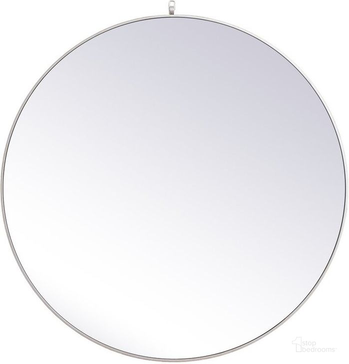 The appearance of Rowan Silver Round Mirror MR4745S designed by Elegant Lighting in the transitional interior design. This silver piece of furniture  was selected by 1StopBedrooms from Rowan Collection to add a touch of cosiness and style into your home. Sku: MR4745S. Material: Metal. Product Type: Mirror. Image1