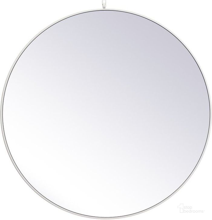 The appearance of Rowan White Round Mirror MR4745WH designed by Elegant Lighting in the transitional interior design. This white piece of furniture  was selected by 1StopBedrooms from Rowan Collection to add a touch of cosiness and style into your home. Sku: MR4745WH. Material: Metal. Product Type: Mirror. Image1