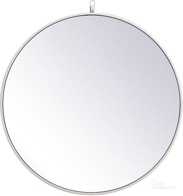The appearance of Rowan White Round Mirror With Decorative Hook MR4051WH designed by Elegant Lighting in the transitional interior design. This white piece of furniture  was selected by 1StopBedrooms from Rowan Collection to add a touch of cosiness and style into your home. Sku: MR4051WH. Material: Metal. Product Type: Mirror. Image1