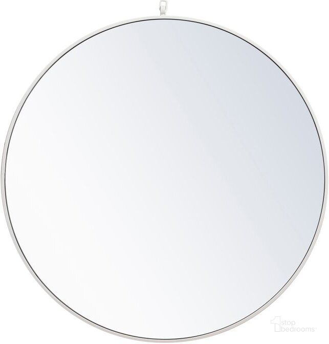 The appearance of Rowan White Round Mirror With Decorative Hook MR4061WH designed by Elegant Lighting in the transitional interior design. This white piece of furniture  was selected by 1StopBedrooms from Rowan Collection to add a touch of cosiness and style into your home. Sku: MR4061WH. Material: Metal. Product Type: Mirror. Image1
