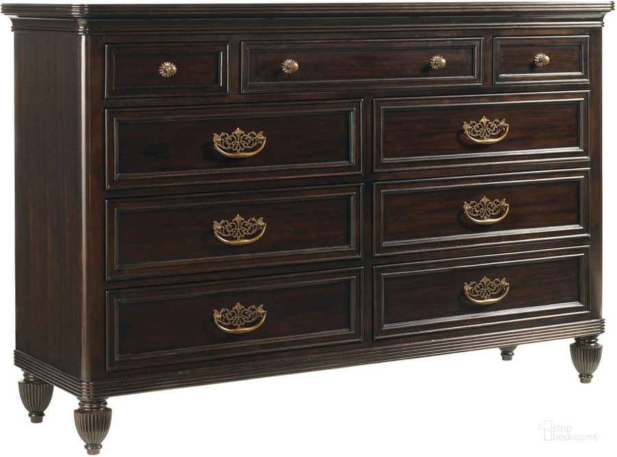 The appearance of Royal Kahala Suite Dresser designed by Tommy Bahama in the traditional interior design. This brown piece of furniture  was selected by 1StopBedrooms from Royal Kahala Collection to add a touch of cosiness and style into your home. Sku: 01-0537-233. Material: Wood. Product Type: Dresser. Image1