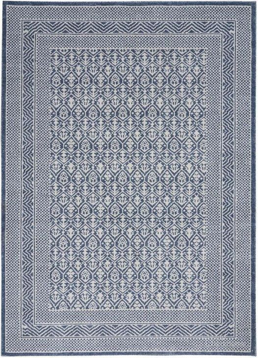The appearance of Royal Moroccan Blue And Grey 5 X 7 Area Rug designed by Nourison in the modern / contemporary interior design. This blue and grey piece of furniture  was selected by 1StopBedrooms from Royal Moroccan Collection to add a touch of cosiness and style into your home. Sku: 99446720900. Material: Polypropylene. Product Type: Area Rugs. Image1