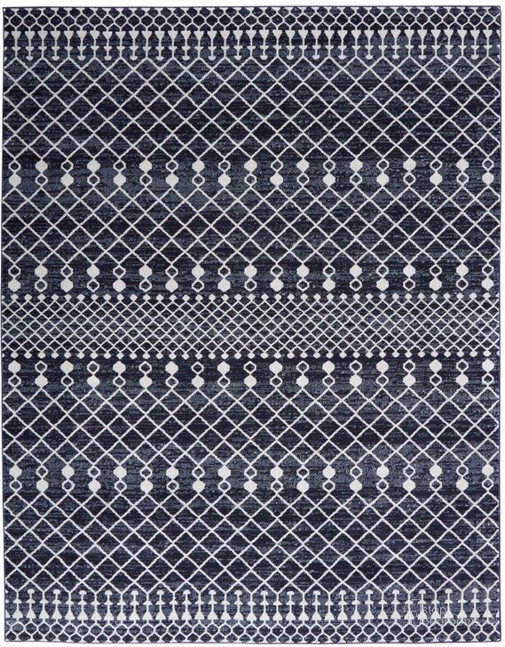 The appearance of Royal Moroccan Navy And Grey 8 X 10 Area Rug designed by Nourison in the modern / contemporary interior design. This navy and grey piece of furniture  was selected by 1StopBedrooms from Royal Moroccan Collection to add a touch of cosiness and style into your home. Sku: 99446721334. Material: Polypropylene. Product Type: Area Rugs. Image1