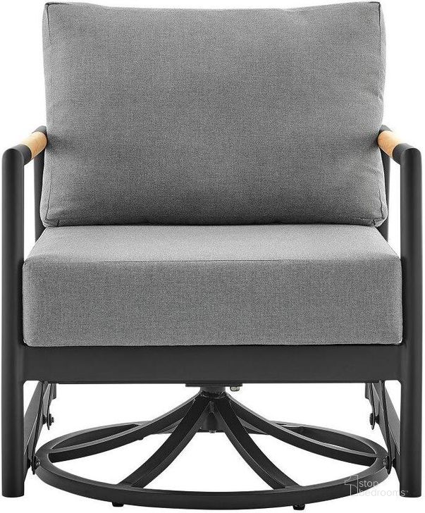 Royal Outdoor Patio Swivel Glider Lounge Chair In Black Aluminum