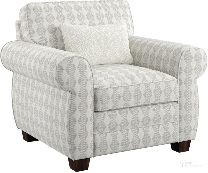 The appearance of Royce Accent Chair In Diamond designed by Emerald Home Furnishings in the transitional interior design. This diamond piece of furniture  was selected by 1StopBedrooms from Royce Collection to add a touch of cosiness and style into your home. Sku: U3809-02-19A;U3809-02-19B. Material: Wood. Product Type: Accent Chair. Image1